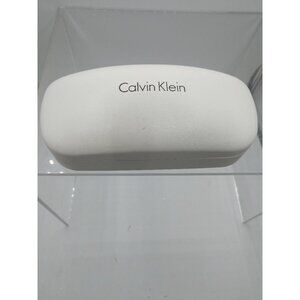Calvin Klein White Hard Eyeglasses Case With Black Interior